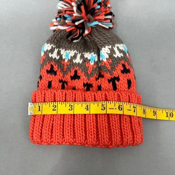 Beanie Fair Isle Knit Pom Pom Unisex One Size Cozy Nordic Scandinavian Snow - Picture 8 of 8
